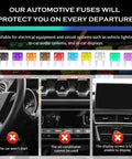Bad Boy Universal Car Fuse Assortment Kit Featuring 120 Piece Blade Set With Integrated Tester And Removal Grabbers Covers All Gauges From Two Amps To Thirty Five Amps To Keep Your Daily Driver Running Smooth, showcasing color-coded automotive fuses.