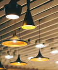 Close-up of ceiling modern pendant lights with GU24 to E26 E27 light socket adapters, showcasing their stylish design.
