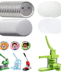 All In One 200 Set Button Maker Supplies Kit For 58mm Buttons With Metal Covers And Bases Blank Papers Clear Films Press