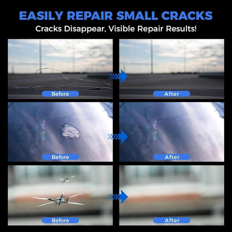 Windshield Crack Repair Kit For Chips And Cracks Quick Easy Glass Chip Fix For Cars Trucks And SUVs Before and After Results