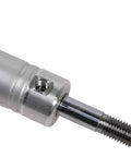 Close-up of replacement hydraulic cylinder for RV slide outs, 24 inch stroke, aluminum, heavy duty for trailers and motorhomes.