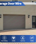 Garage with closed door showcasing uses of 100 Ft 22 AWG 2 Pin Universal Garage Door Wire For Sensors And Control Stations.
