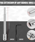 Hella Tight 4 Piece Forstner Bit Extension Shaft Extends Deep Hole Drilling Depth By Over Five Inches, showing a 6.65 inch steel drill bit extension.