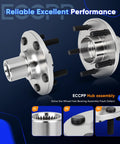 Two Pack Front Wheel Hub Bearing Assembly NT510110 For Ford Focus 2012 2018 And Ford C Max 2013 2018 shown in silver metal with studs