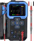 Auto-Ranging Digital Multimeter With 9999 Counts TRMS, Rechargeable, Recording And Monitoring Data Modes, front view with probes