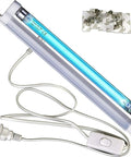 6W UV C Light Sanitizer Lamp with 253.7Nm UV C Bulb, 5ft On Off Cord, 110V Ozone Bulb, shown with a plug and switch