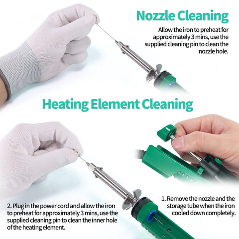 Guide to cleaning desoldering soldering iron kit with solder sucker pump auto temperature regulation shorter handle