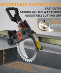 Circular Saw Guide Linear Wall Cutting Track With Smooth Remote Lift And No Sweat Depth Adjustment Tough Steel Track Kicks Through Drywall Fast Snappy Window Prep Must Have Ryno Upgrade showing adjustable cutting depth features.