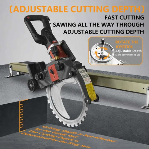 Pro Level Heavy Duty Linear Rail Kit Saw Guide Wall Cutting Track For Circular Saw 150W Pure Copper Motor detailed view of adjustable cutting depth