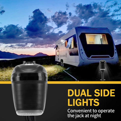 12V Electric A Frame Trailer Tongue Jack With 7 Way Plug, 4000 Lb Lift Capacity, dual side lights, night operation