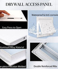 Heavy Duty 14 X 24 Inch Drywall Access Panel Magnetic Push To Open showcasing waterproof features and aluminum alloy build.