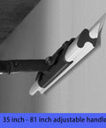 Pro Grade Drywall Skimming Blade Set With Extension Handle For Mud Finishing, 35-81 inch adjustable handle in use.