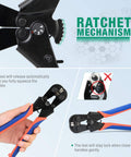 6mm Ratchet Wire Rope Cutter With 68 HRC Hardened Blade For Aircraft, Copper And Piano Wire Cables, shown with features