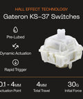 Gateron KS-37 pre-lubed magnetic switch showcasing rapid trigger and dynamic actuation for Next Level 65 Percent Mechanical Gaming Keyboard.