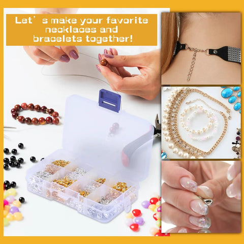 1320 Pcs Jewelry Making Kit With Crimp Beads Crimp Tubes Knot Covers Bead Tips Jump Rings And Lobster Clasps In Sturdy Storage Boxes for DIY accessories