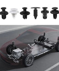 Dope Bumper Push Fasteners Kit 100 Piece Rivet Clips Set With Removal Tool ABS Universal Body Clips for Cars, Trucks, SUVs