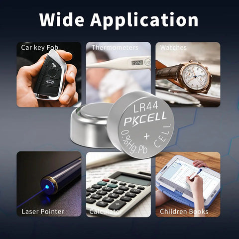 Top Shelf 10 Pack LR44 Batteries AG13 SR44 357 303 A76 One Five Volt Button Cells for car key fobs, watches, and gadgets.