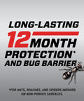 Indoor Insect Killer Spray With Wand Builds A Tough Shield Against Roaches, Ants, Spiders, Ticks And Fleas Ready To Use Crackdown On Household Pests 1 Gallon 12 month protection on non-porous surfaces.