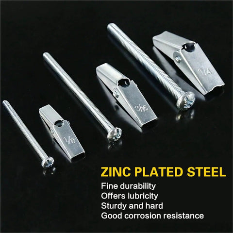 Heavy Duty Toggle Bolts Set Three Box 135 Pieces For Hollow Walls And Drywall Ceiling Mounts Including Beefy Toggle Bolts