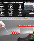 Volkswagen Touch Up Paint Kit 12ml with Built In Brush 2 In 1 Scratch Remover Pen and two disposable micro applicators in use on a car bumper.