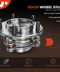 Front view of Pair Front Wheel Bearing And Hub Assembly For 2008 To 2022 Toyota Sequoia And 2007 To 2021 Tundra, 5-lug compatible.