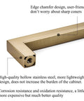 Close-up of Champagne Bronze Cabinet Pulls 10 Pack 5 Inch showing edge chamfer and lightweight stainless steel design.
