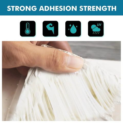 Close-up of strong Outdoor Fluorocarbon Butyl Sealant Tape For RVs And Boats, showing adhesion and weatherproof properties.