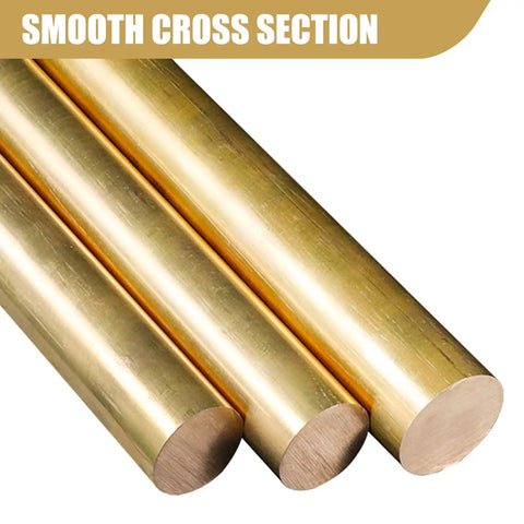 Five Eighth Inch Brass Rods, Twelve Inch Long Solid Brass Round Bar Stock For Knife Handles And DIY Hardware Craft Making, Handy Brass Pins And Rods For Knife Making And Craft Projects, smooth cross section