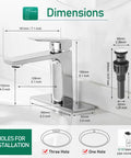Chrome Single Handle Bathroom Faucet With Pop Up Drain And Flexible Water Lines 4 Inch Center Set Vanity Sink Tap Includes 6 Inch Deck Plate