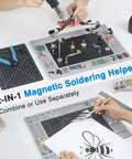 Magnetic Helping Hands Soldering Station For PCB Repair With Large Base And Heat Resistant Mat Six Flexible Arms Two Magnetic Posts