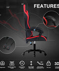 Ergonomic High Back Gaming Chair With Height Adjustable Recline 300 Lbs Capacity Linkage Armrests Side View