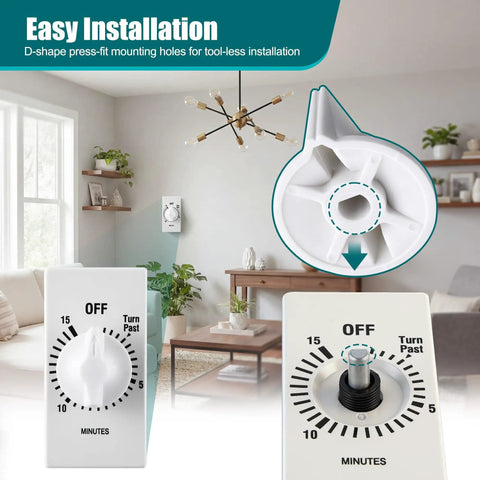 4 Pack Timer Knob Replacement For 146MT574 Compatible With FD Series, white knobs in living room, easy installation