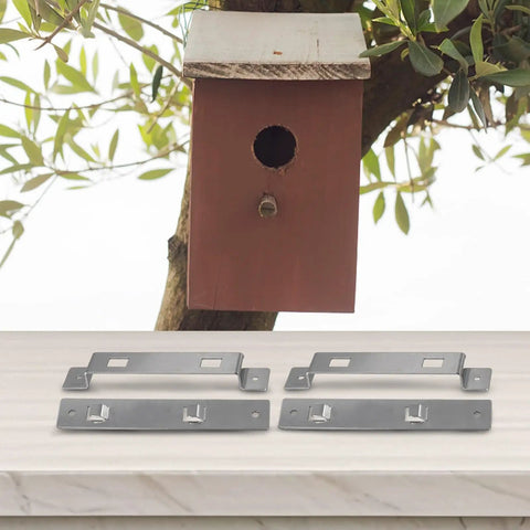 Stainless Steel Bird House Hanger Bracket With Screws, Rustproof Outdoor Mounting Kit For Nest Boxes And Feeders, Stable Wall Or Tree Installation, Weatherproof And Durable, 2 Pack, Easy Install, No Tools Required, Fits Nest Boxes And Feeders