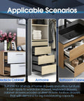 Top Shelf Soft Close Drawer Slides, 5 Pair Full Extension Ball Bearing Tracks in multiple drawer scenarios.