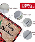 Festive Christmas Dish Drying Mat With Gnomes And Pine Trees For Kitchen Counter Absorbent Microfiber Pad 16 By 18 Inches features