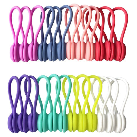 Colorful silicone cable clips in Must Have Magnetic Cable Clips Set For Tidy Cables And Keychains Ultra Strong Magnets Hold USB Cords
