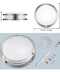 Motion Sensor LED Ceiling Light Flush Mount 20W 1980 Lumens 5000K Indoor Outdoor For Garage Laundry Porch Hallway Basement