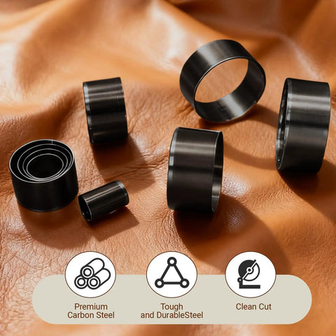 Leather Circle Cutter Tool Set With 7 Sizes 20mm to 50mm high-carbon steel hole punch for leather craft on leather surface