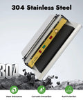 304 Stainless Steel material of Eighteen Inch No Sweat Hand Cling Film Sealer With Rust Proof Steel Housing And Five Level Adjustable Heat Easy Grip Handle Built Tough For Fresh Fruit Trays Slick Workhorse