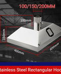 Pro Level Stainless Steel Fume Hood Square Smoke Collector For Welding Cutting Dust Extraction Heavy Duty Industrial Air Filtration System Badass High Heat Resistant Build with size dimensions.