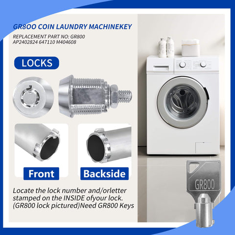Five Key Set For Commercial Washer And Dryer From Speed Queen Includes GR777 GR800 GR888 GR100 GR999 Coin Laundry Keys