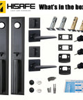 Heavy Duty Double Door Lever Lock Set With Two Keyed Alike Cylinders And Single Cylinder Deadbolt, Model X201110BSET components