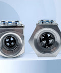 Front view of Liquid Flow Meter Turbine Sensor With LCD Display For Diesel Fuel Urea Water 1 Inch To 3 Inch Inline Flow Meter