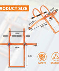 Diagram showing dimensions of Two In One Ladder Stabilizer For Roof Access With Horizontal And Vertical Ridge Extensions Rubber Grip