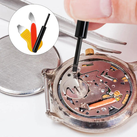 Watch Back Case Opener Set 3 Piece With 3 Styles Watch Back Remover Tools For Battery Replacement And Repair Kit in action
