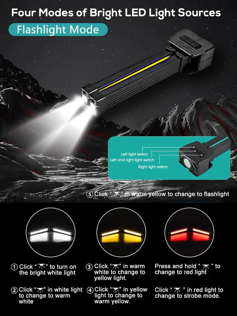 Portable Gym Lighting For Posing And On The Go Magnetic Foldable LED Work Light with flashlight mode, mountain background