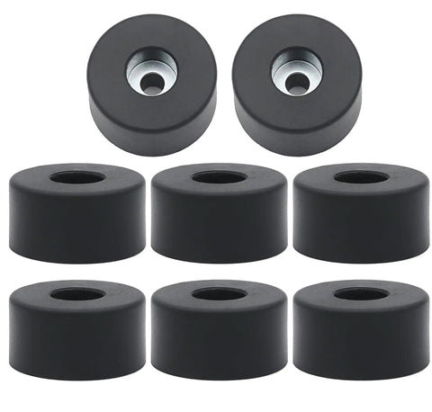 8 piece air compressor isolator rubber feet foot mounts for anti vibration, compatible with Coleman Powermate, black pads
