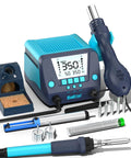 Two-In-One Soldering Iron And Hot Air Rework Station Kit With Auto Sleep Temperature Conversion C To F Three Preset Channels