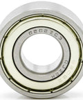 Close-up view of Two Pack Deep Groove Radial Ball Bearing With Double Metal Shield 15 Mm Inner Diameter By 32 Mm Outer Diameter By 11 Mm Width C3 Clearance Model 6202 ZZ For DIY Projects And Machinery showing metal shield