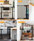 Extra Wide Walk Through Pet Gate 29.5 To 37.8 Inch Auto Close Safety Gate for dogs in living room, stairs, kitchen, and study